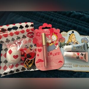 Disney Pink Lip Gloss & Makeup Sponge Party Set
